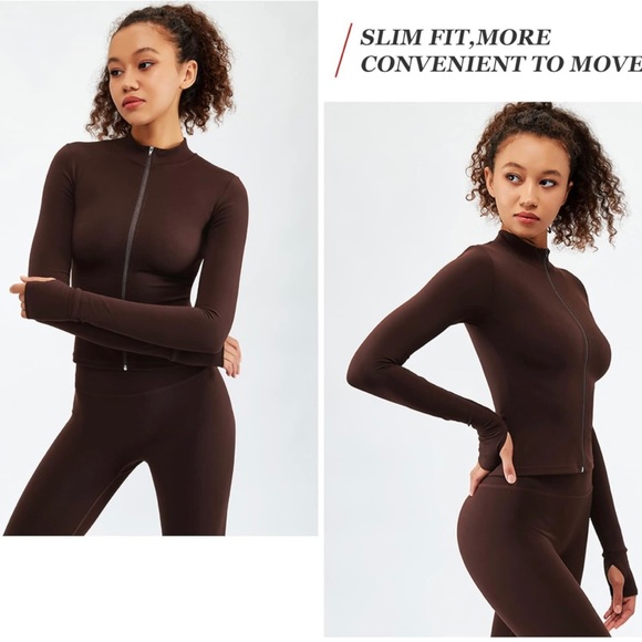 Chocolate Brown Compression Athleisure Set - Picture 5 of 6